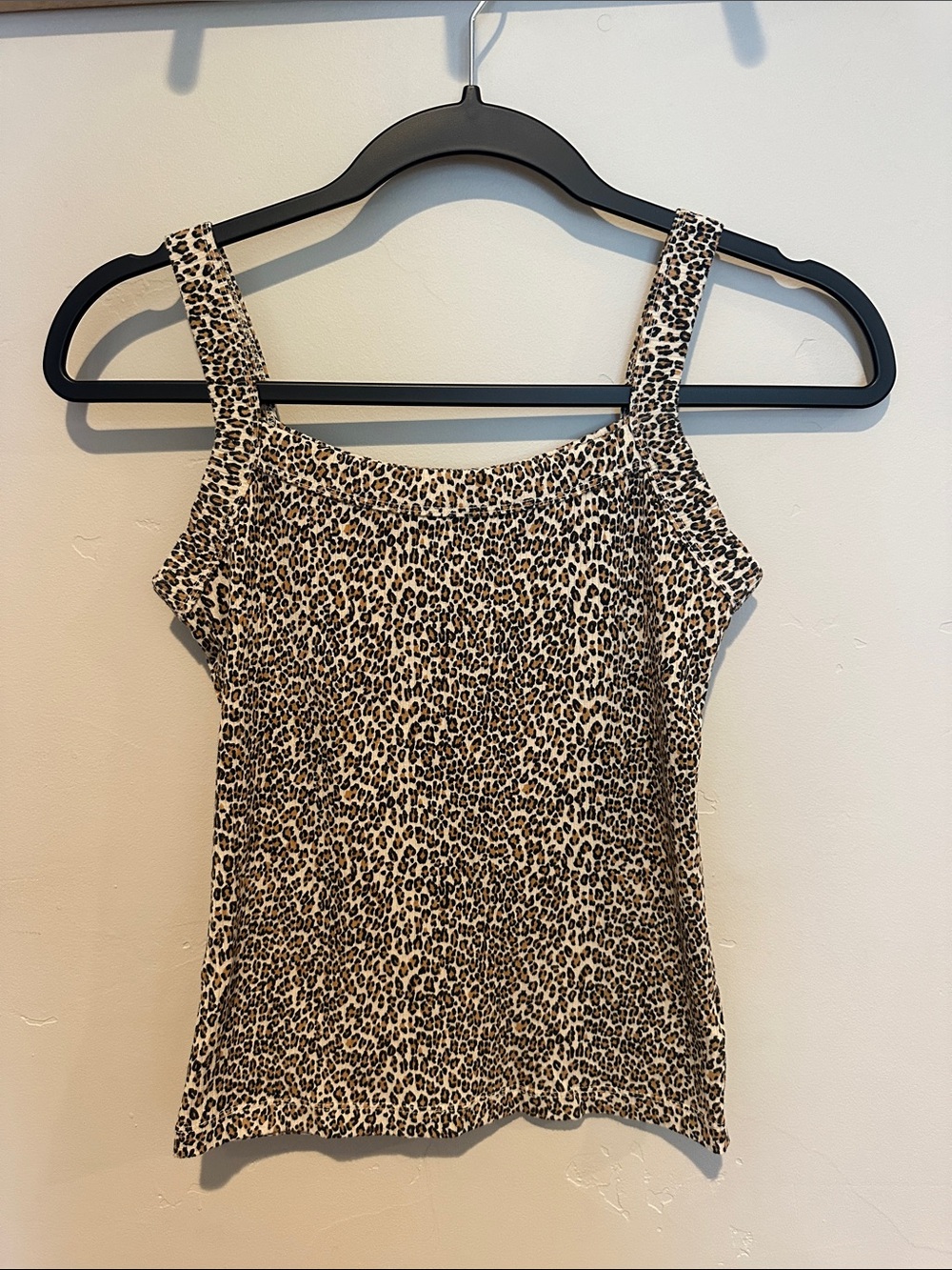 American Eagle Outfitters Leopard Print Square Neck Tank - Beige & Black